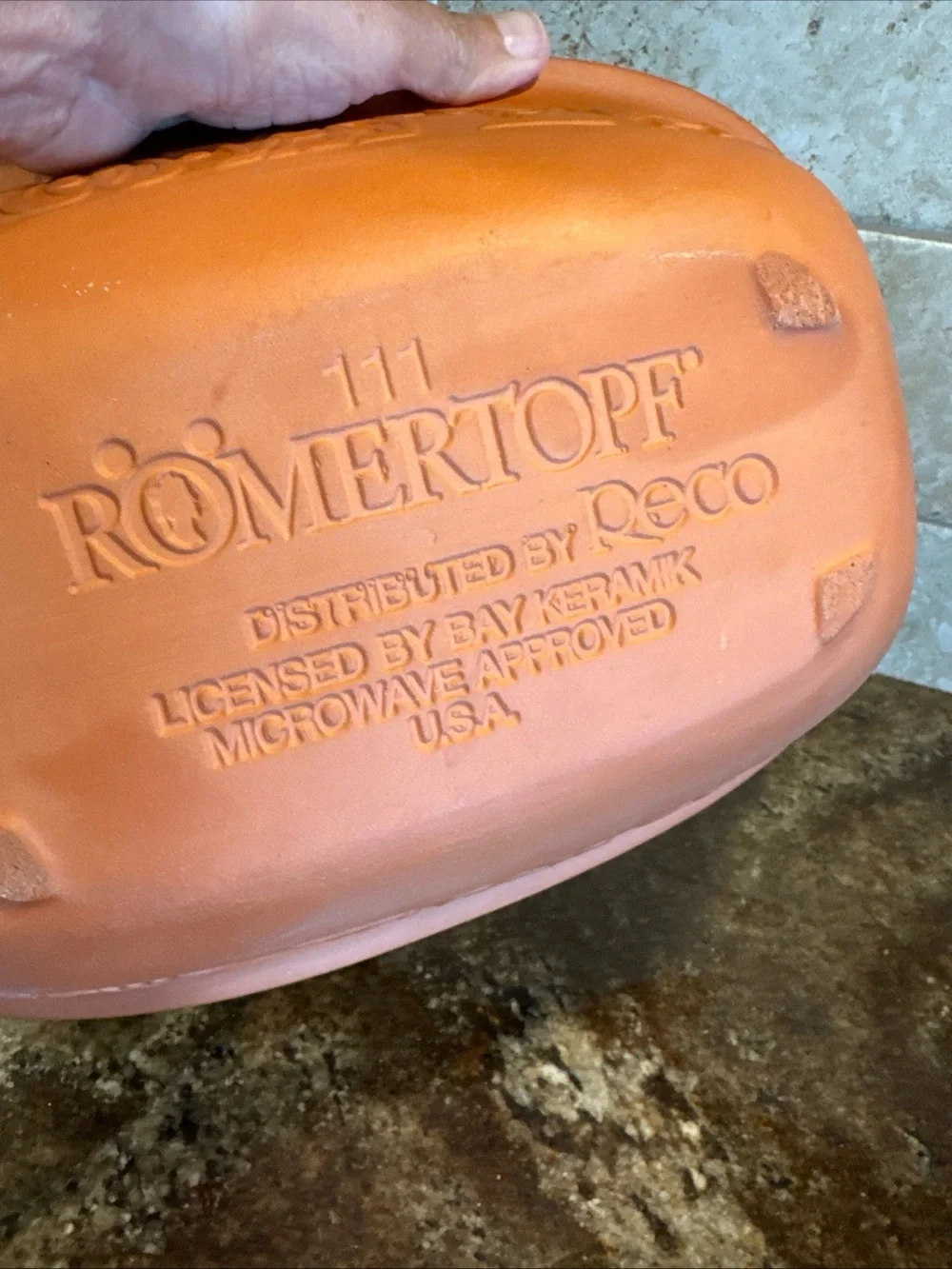 Romertopf #111 Terra Cotta Clay Baking Roaster Bay Keramik Vintage West Germany